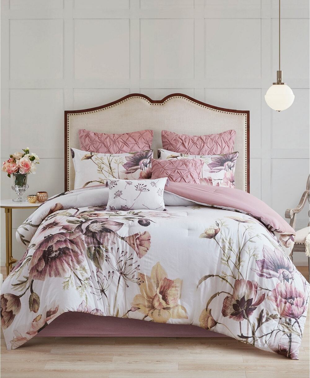Madison Park Cassandra California King 8 Pieces Pink Blush Comforter Set NEW